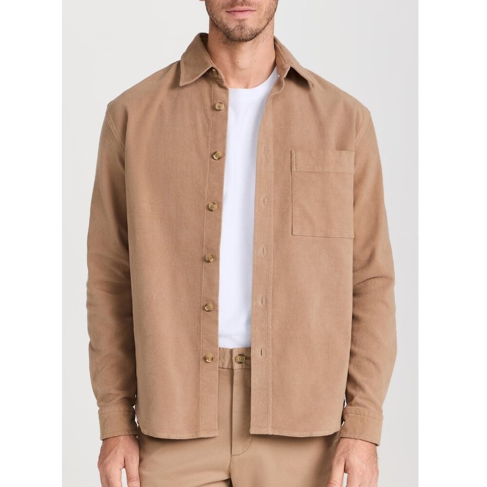 Hugo Boss Men's BOSS Owen Patch Pocket Button Front Overshirt Relaxed Fit Beige